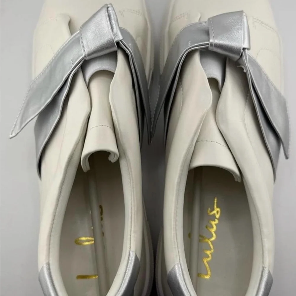 Lulu's White and Silver Women's Sneakers